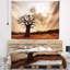 Tapisserie paysage grand baobab sous les nuages-28507767