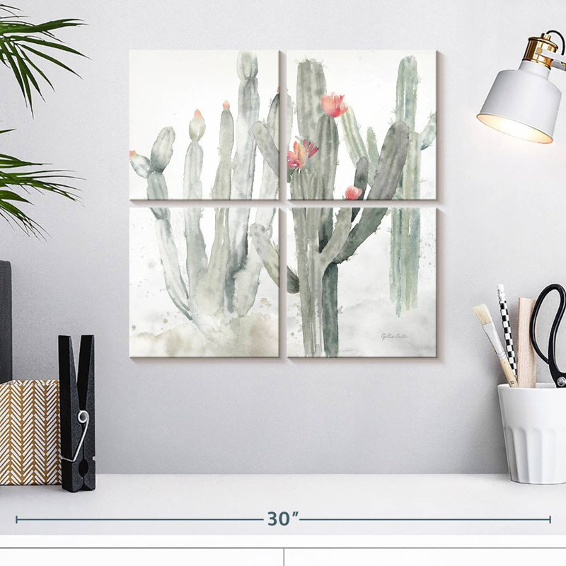 Harnek Cactus Garden Gray Blush II, 18'' H x 18'' W