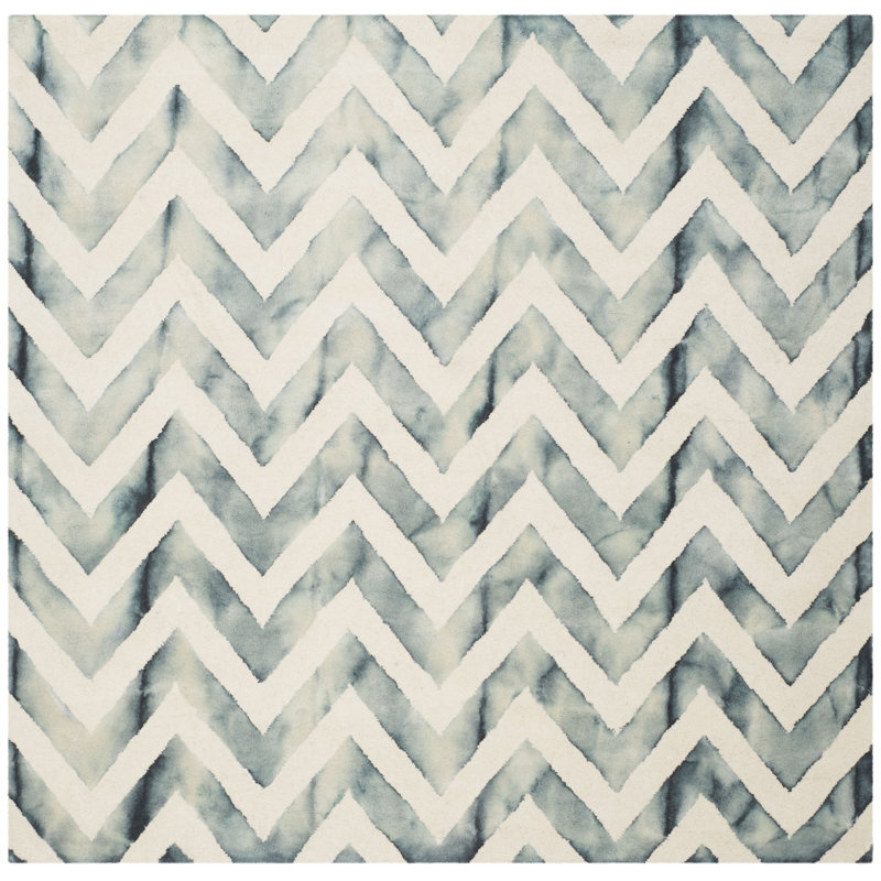 Danny Hand Tufted Wool Chevron Rug, Square 7'