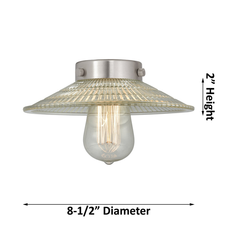 Miramontes Glass Flush Mount, Antique Brass, Clear Halophane, No Bulb Included