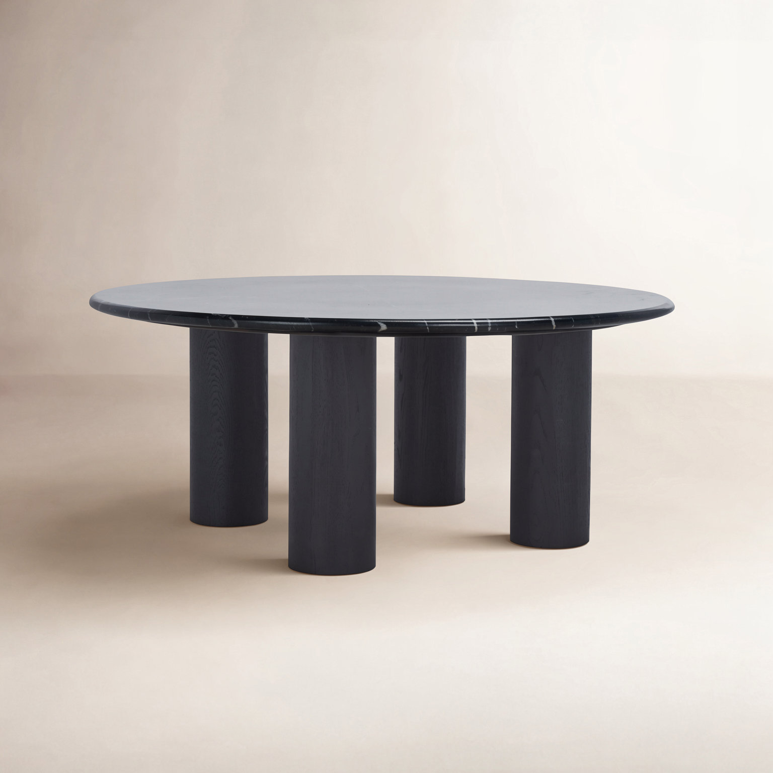 36" Genuine Marble Coffee Table, Black