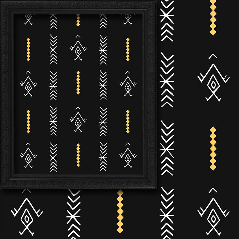 Cantonnière Boho Design (50X14) et rideaux 2 niveaux, L 24 po x L 36 po, Noir