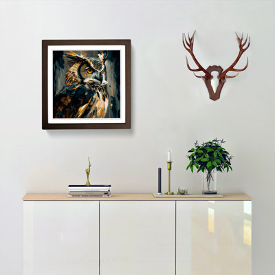 Owl Abstract Expressionism No.1 - Framed Print