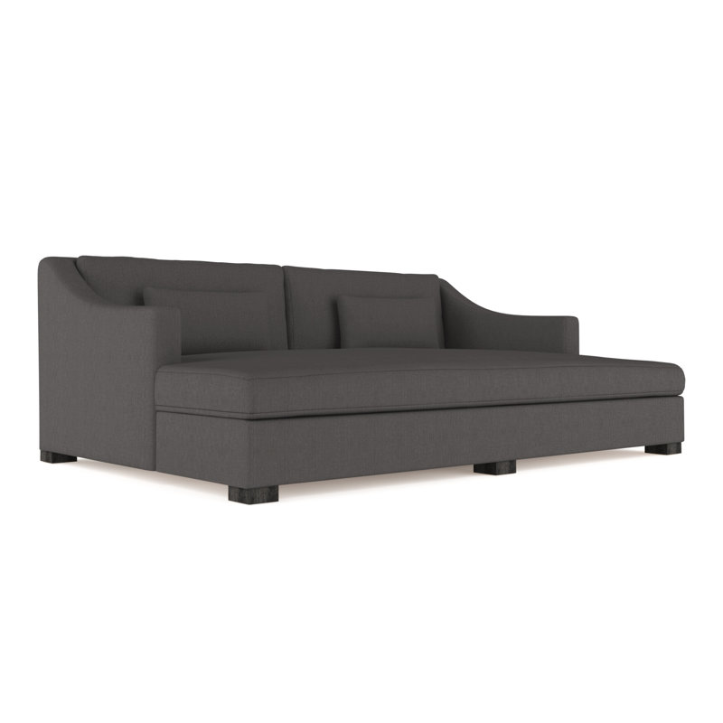 Crosby Slope Arm Daybed, Vintage Leather Graphite, Ebony
