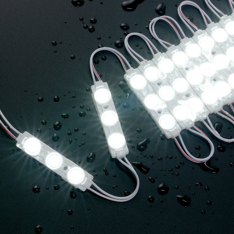 200 lumières DEL de devanture 200PCS, 103 pi DC 12 V, lumières DEL modulaires, 2835 SMD 3 lumières DEL 1,5 W avec bande adhésive à l'arrière, pour les enseignes de la publicité dans les vitrines, IP68 imperméable
