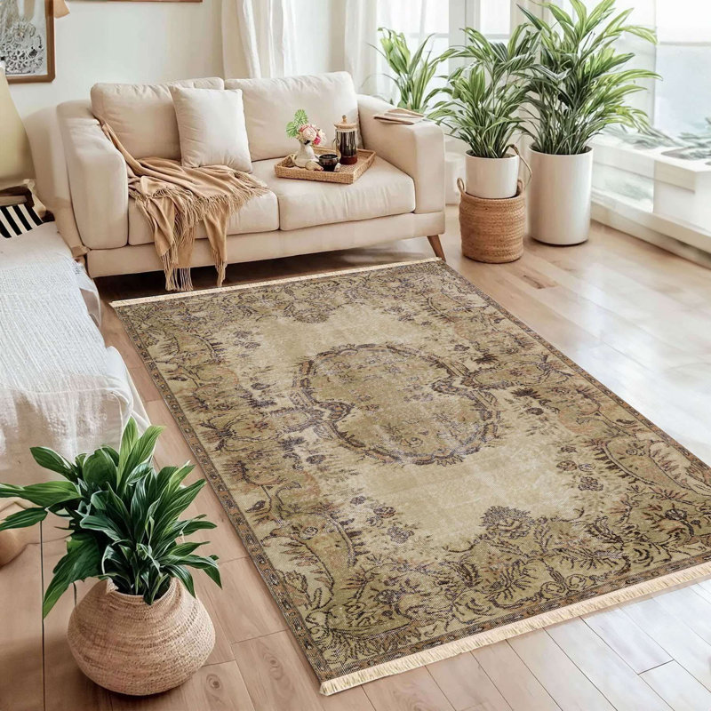 Tapis patiné Heirloom Medallion (kaki)