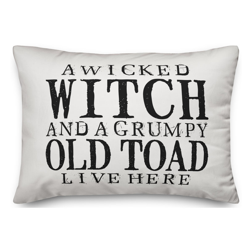  a Wicked Witch And Grumpy Toad Lumbar Pillow, Indoor/Outdoor Use