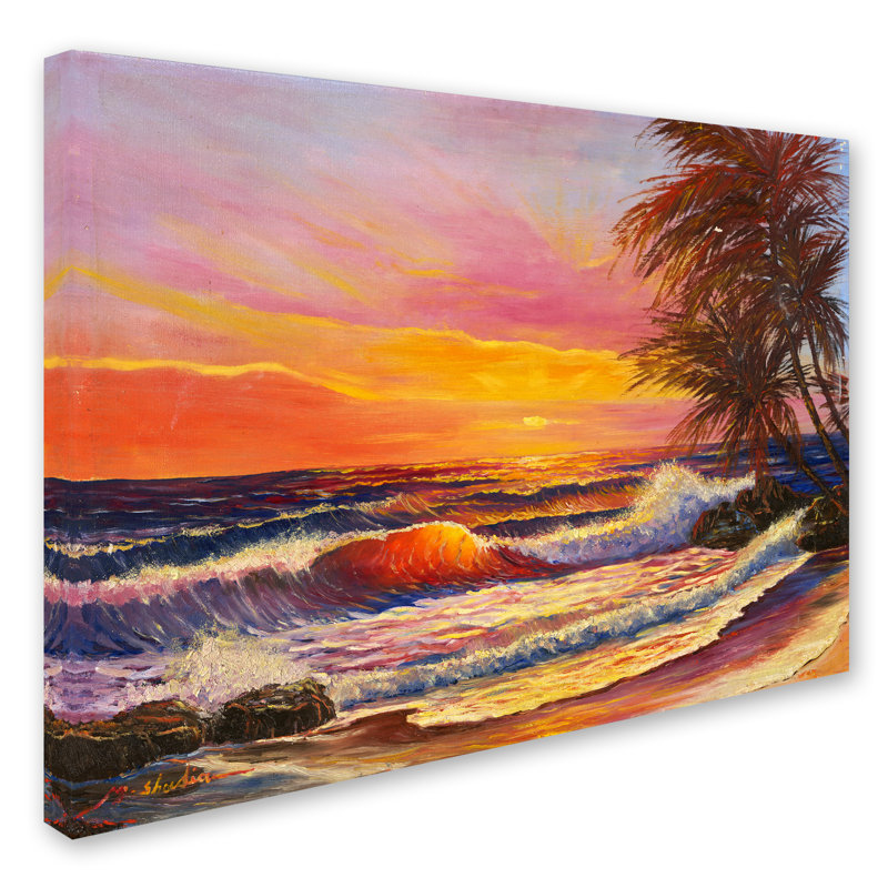 Hawaiian Sunset Glow Large Canvas Art Print