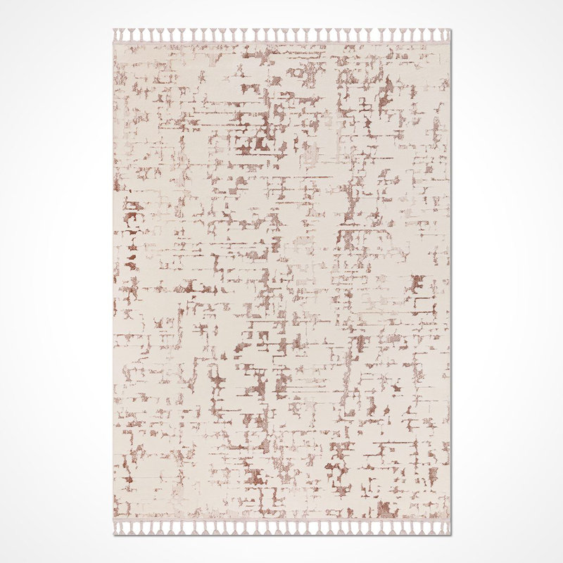 Modern Cream Machine Washable Non-Slip Area Rug, Runner 2'8" x 6'7"