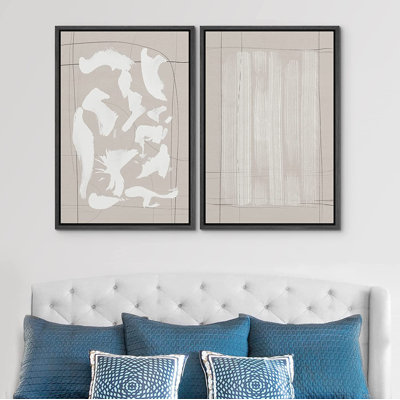 Ensemble de 2 peintures encadrées sur toile