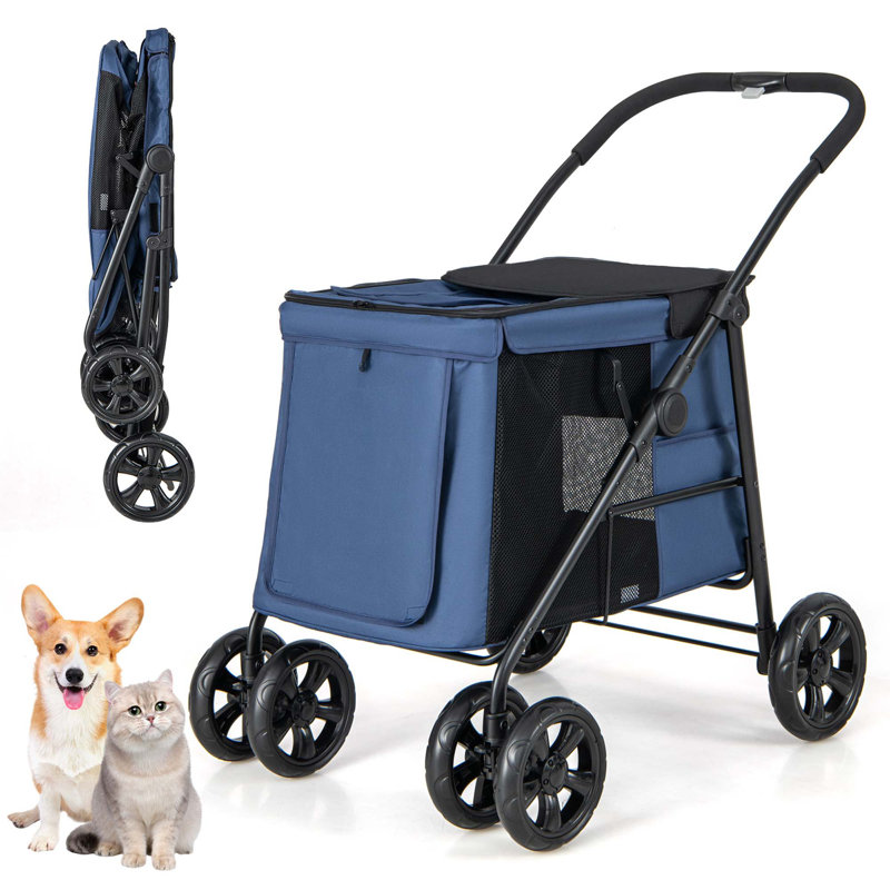 Foldable Pet Stroller, Blue