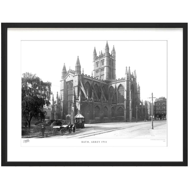 Bath, Abbey 1911 - Single Picture Frame Print, 40cm H X 50cm W x 2cm D