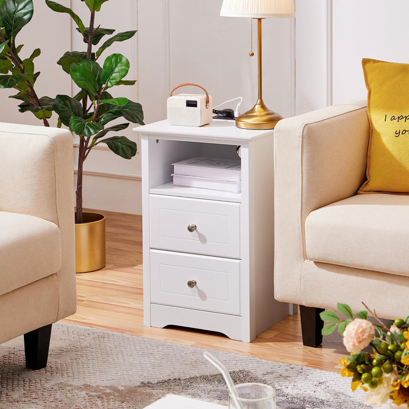 Ajaccio 40cm W Manufactured Wood Bedside Table