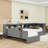 Twin Size L-Shaped Platform Bed with Twin Trundle and Charging Station-358403633