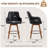 25" Swivel Upholstered Counter Stool with Solid Rubberwood Frame &  Full Back Arms-1212983799