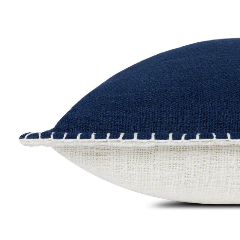 Coussin Fernande, Polyester/ Bourre en polyester, Bleu marine, H 22 po x l 22 po x P 6 po