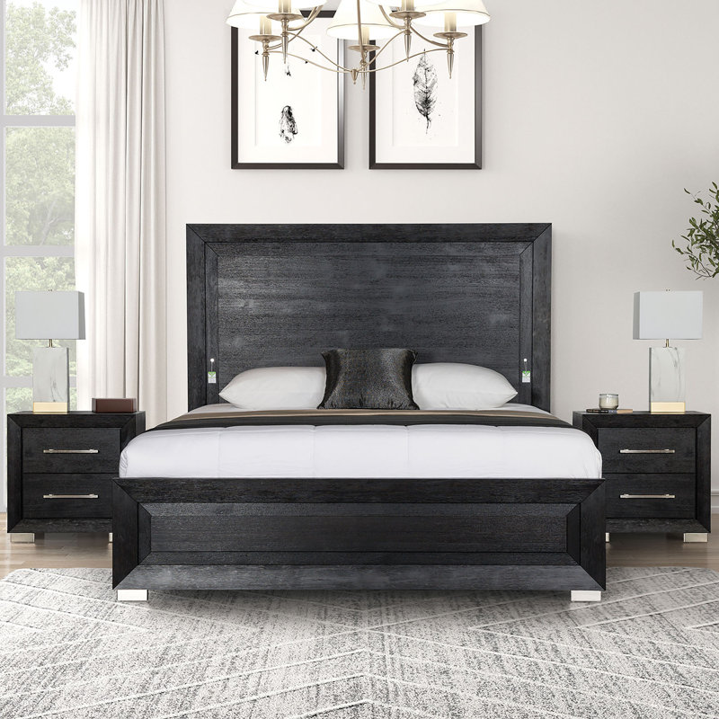 Hoggard 6-Piece Bedroom Set, Très grand, 3 Pcs: Bed, 2 Nightstands