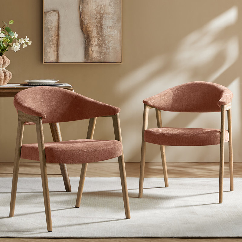 Ensemble de 2 chaises de salle à manger Milford, Corail