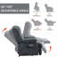 Fauteuil inclinable électrique en chenille bleu gris - siège 23 po, massage 8 points, chauffage lombaire, haut dossier-686915594