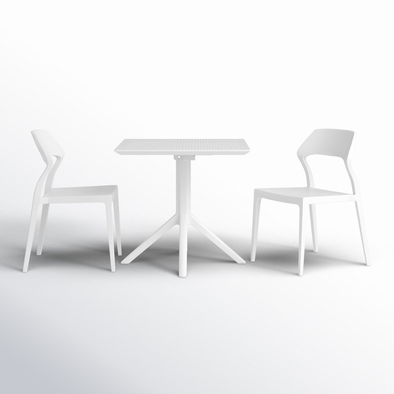 Farrah 2 - Person Patio Dining Set with Square Table, White