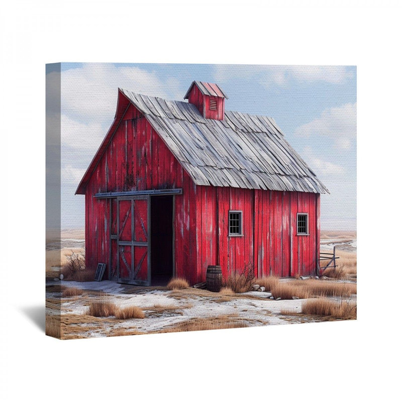«Barn» sur toile, H 32 po x l 32 po x P 3 po