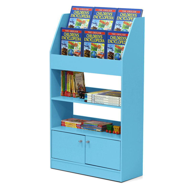 65cm Book, Magazine, Display Storage Cabinet, Light Blue