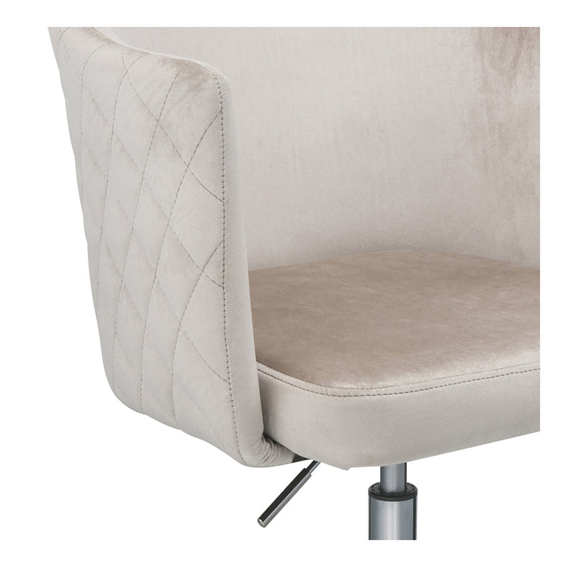 Chaise de bureau pivotante champagne et chrome
