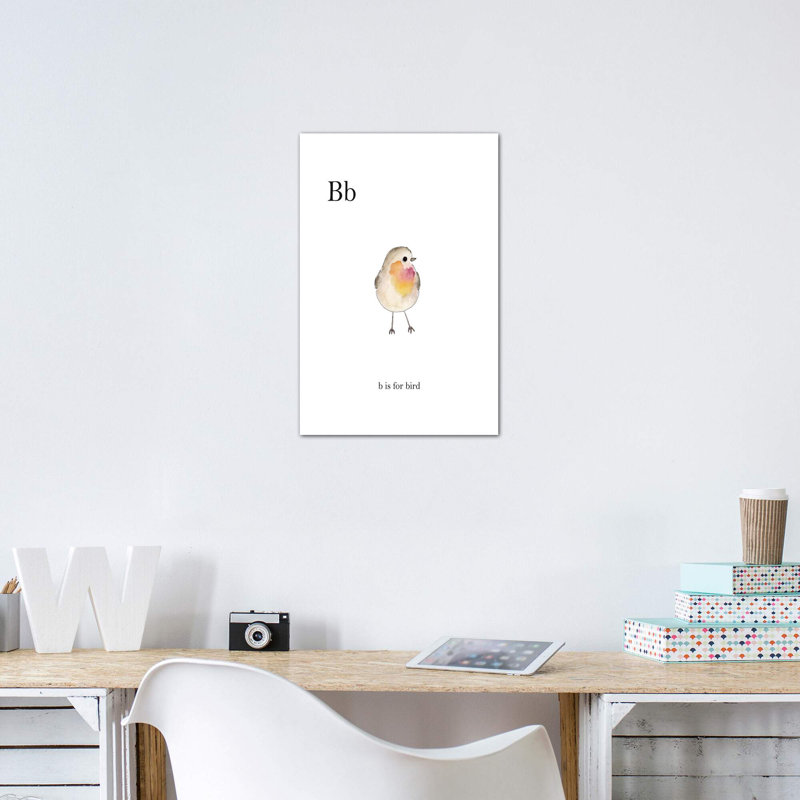 Décoration murale Bb Is For Bird Kids, H 26 po x l 18 po x 1,5 po, Toile tendue