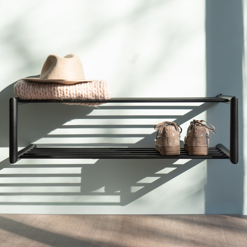SOENZ 6 Pair Shoe Rack, Black