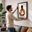 Musician Silhouette Modern - Framed Print-1163432378-1163432379