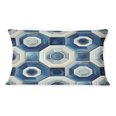Coussin lombaire bleu Midcentury II - Midcentury