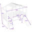 Lit mezzanine simple en bois avec bande lumineuse, glissade intégrée et tableau noir-306577994