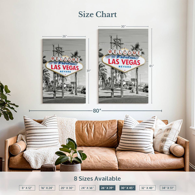 Aime Las Vegas Sign Colorkey, 39" H x 26" W