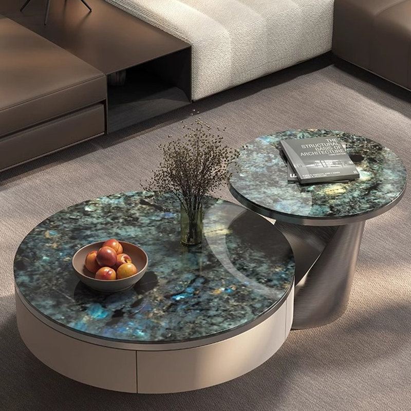Modern luxury round coffee table combination
