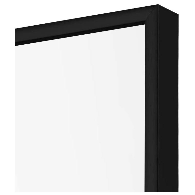 Wood Mirror, Black, 64.2" H x 21.3" W