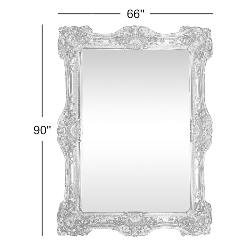 Solid Wood Rectangle Floor Mirror, Gold