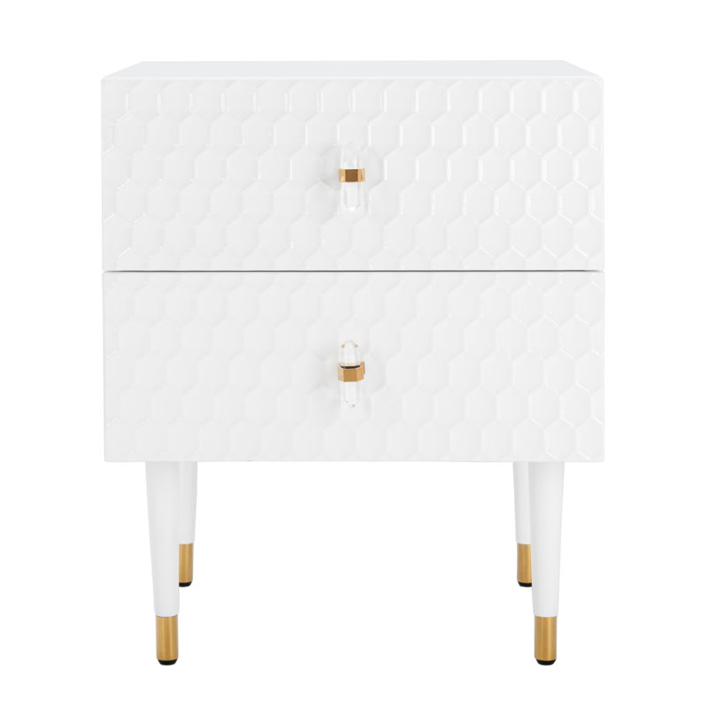 Getzin 2 - Drawer End Table, White 
