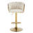 Swivel Adjustable Height Bar Stool with Woven Backs and Gold Base-115229942