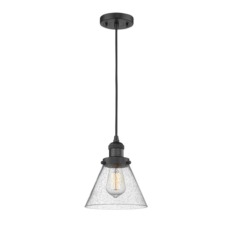 Luminaire suspendu à 1 lumière Villa San Michele, H 129,13 po x l 7,75 po x P 7,75 po, Grainé, Noir mat