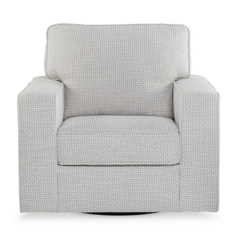 Lafondra Swivel Accent Chair, Gray Fabric