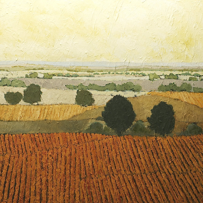 «After Harvest», peinture sur toile, H 12 po x l 12 po