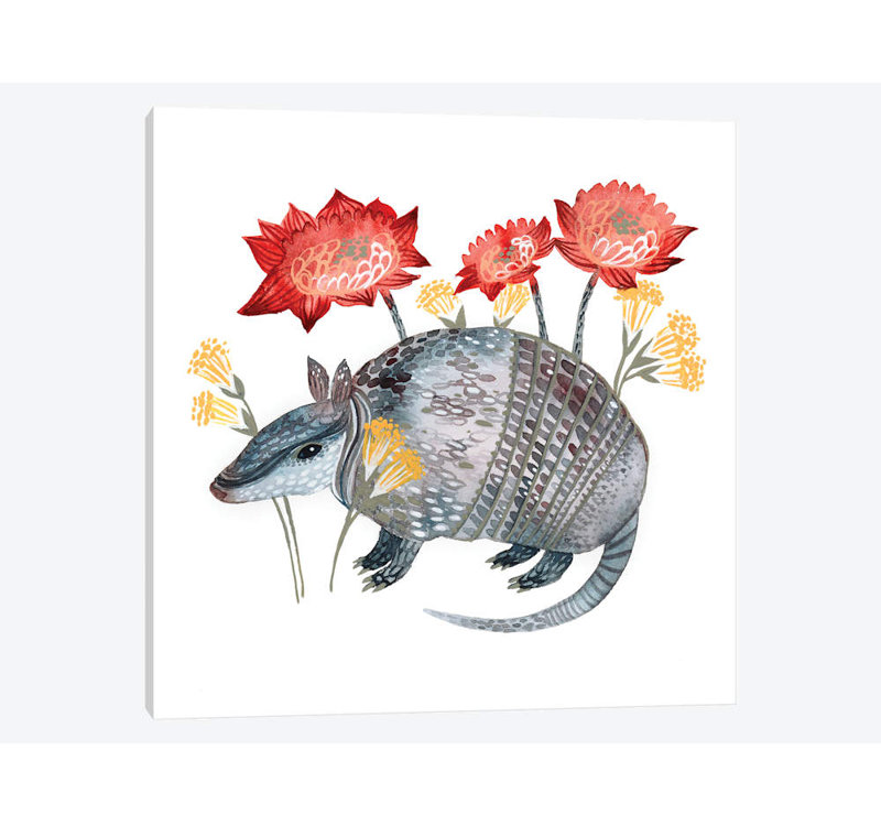 «Armadillo», impression sur toile tendue, H 18 po x l 18 po x P 1,5 po, Pas de tapis, Toile tendue