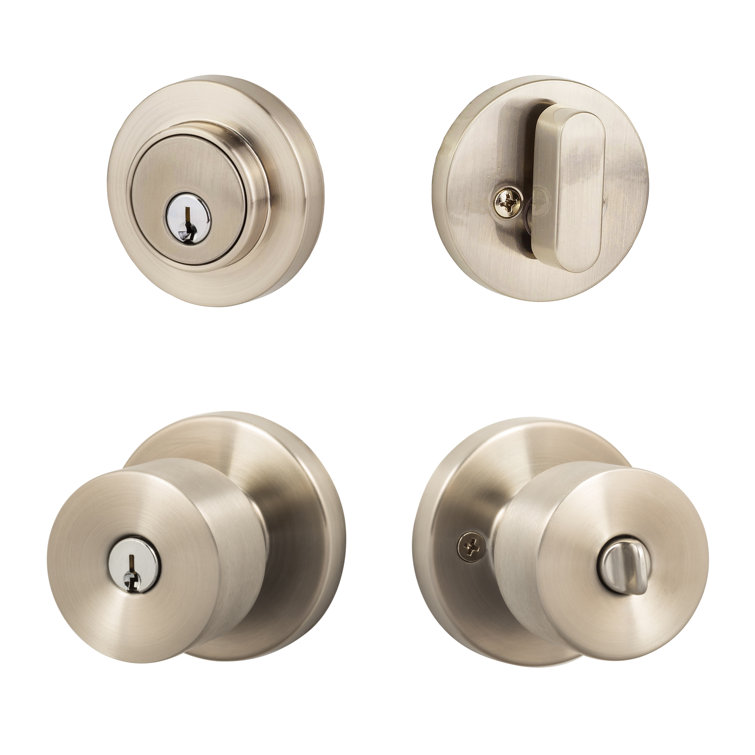 Bergen Round Entry Knobset with Modern Deadbolt
