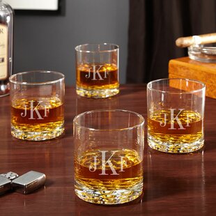 Monogrammed Highball Glass, Set of 4 - Lassarre Design - Home Wet Bar