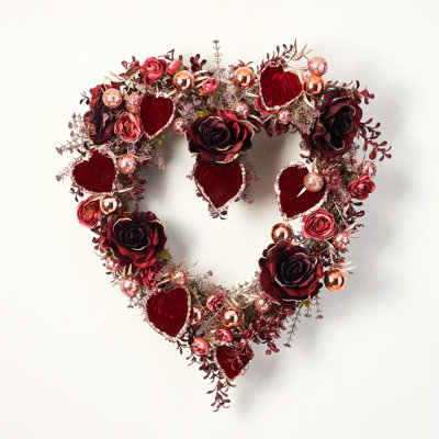 Handcrafted Faux Rose 21'' Wreath