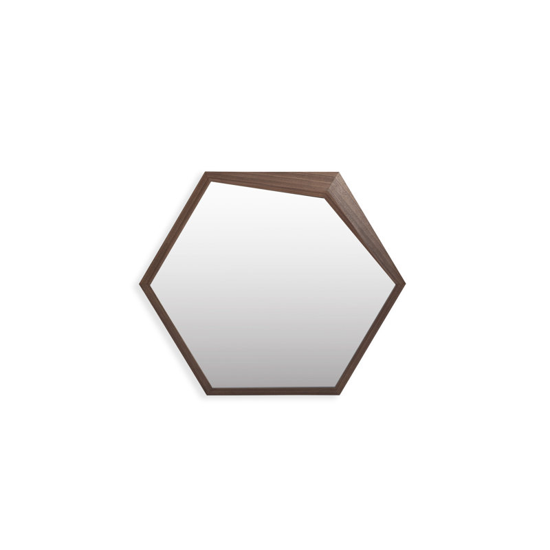 Aman - Miroir moderne en noyer