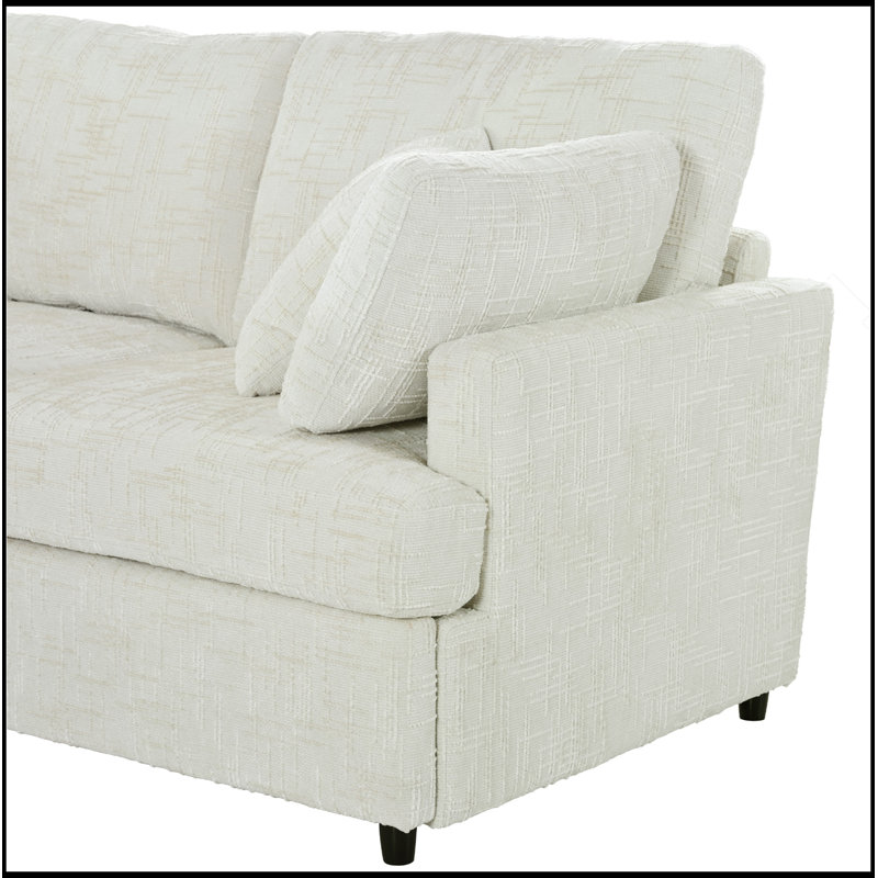 Canapé modulaire en U avec repose-pieds mobile, Beige