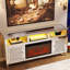 Meuble télé très haut avec miroir et foyer