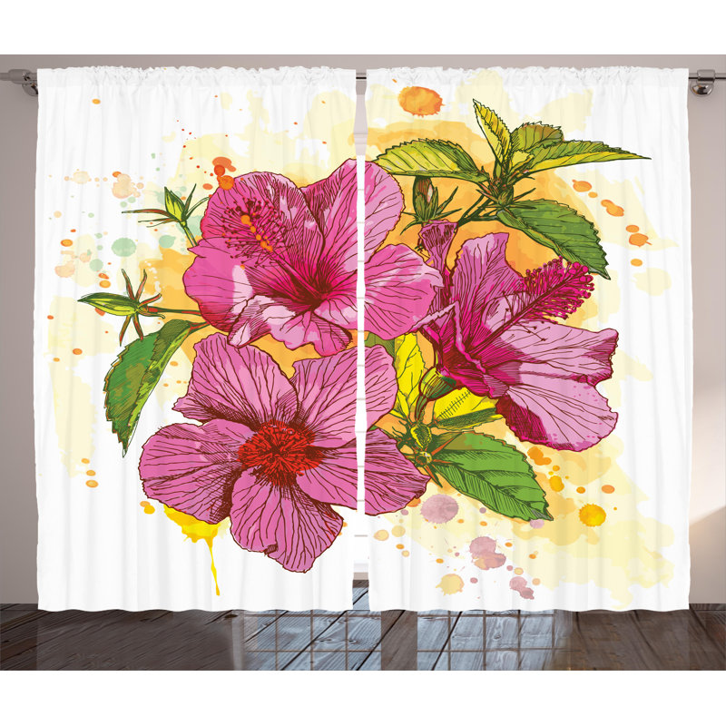 Hassie Semi Sheer Curtain Pair, 54" W x 90" L