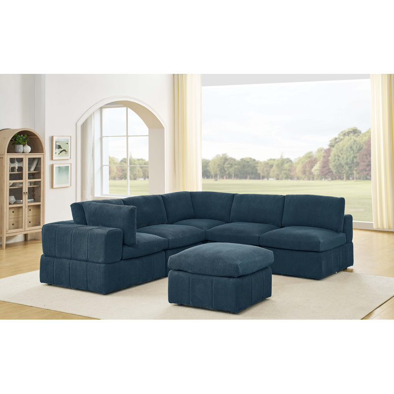 Arregui 6 - Piece Corduroy Sectional